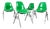 DSS Dining Chairs in Green Fibreglass by Charles and Ray Eames, 1960s, Set of 4 For Sale