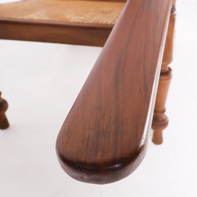 Burnt Umber Pair of Antique Caned British Colonial Planters Chairs For Sale - Image 8 of 11