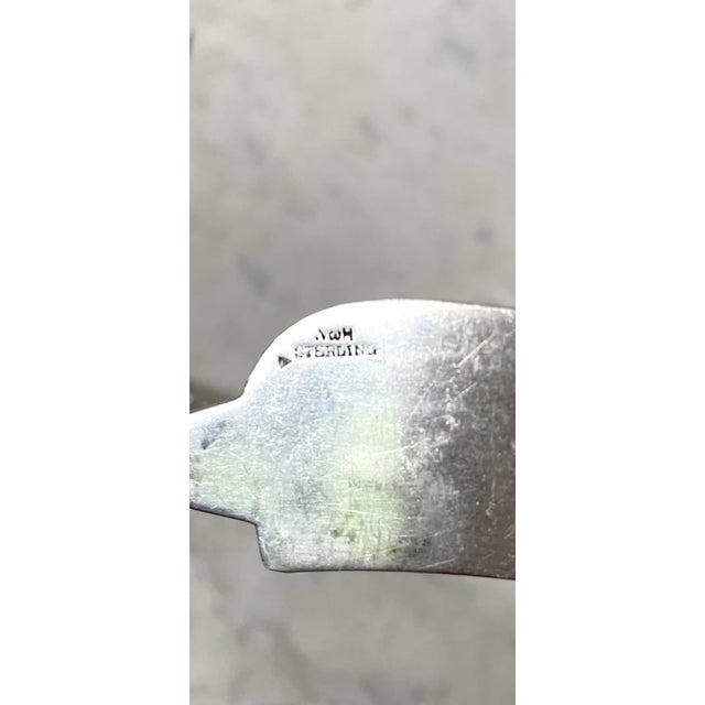 Rare elegant Wood and Hughes Sterling silver butter knives. Stamped Sterling with markings.