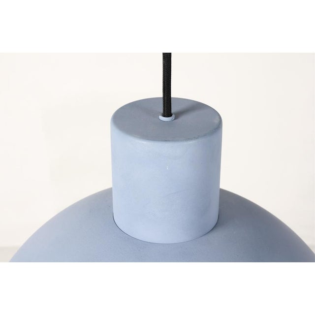 1970's Danish Domed Baby Blue Ceiling Pendant For Sale - Image 4 of 9