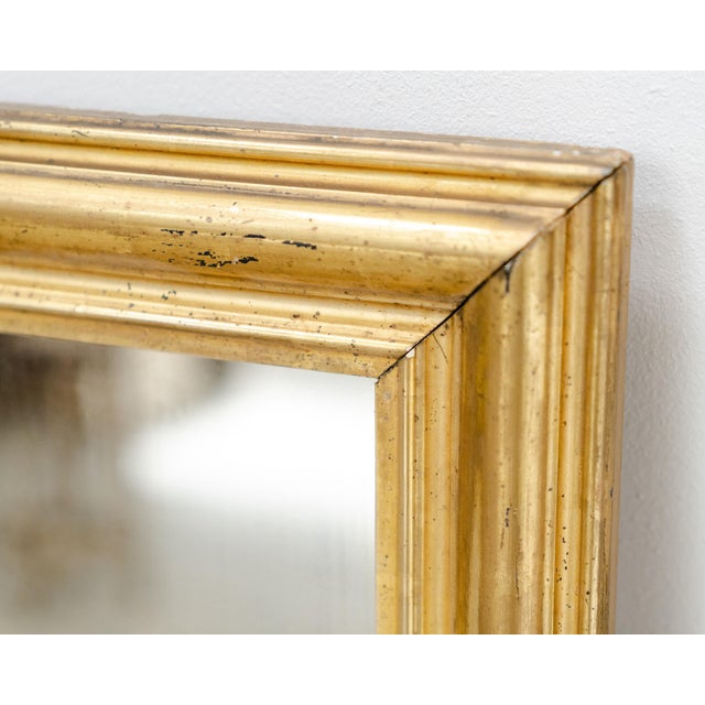 Vintage Rectangular Gilt Mirror, 1930 For Sale - Image 4 of 7