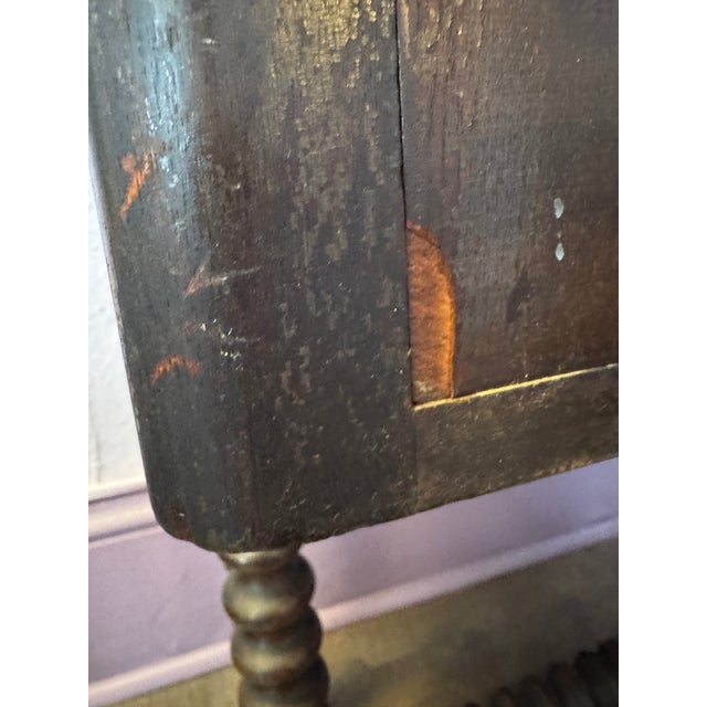 Wood Antique Renaissance Revival Writing Desk With Bobbin Turned Legs For Sale - Image 7 of 15