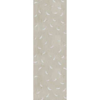 Large Scale, Feathers (var. 2) Wallpaper by Paule Marrot in Gray For Sale