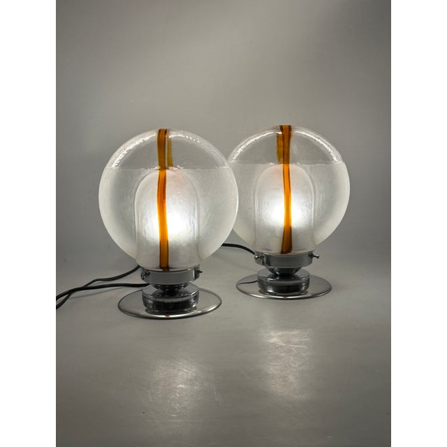 1970s Toni Zuccheri, Murano Blown Glass Lamps, Mazzega, Murano Italy - Set of 2 For Sale - Image 13 of 13