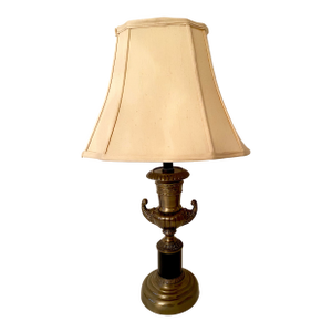 Neoclassical Vintage Trophy Cup Urn Style Bronze & Black LampExcellent Condition.