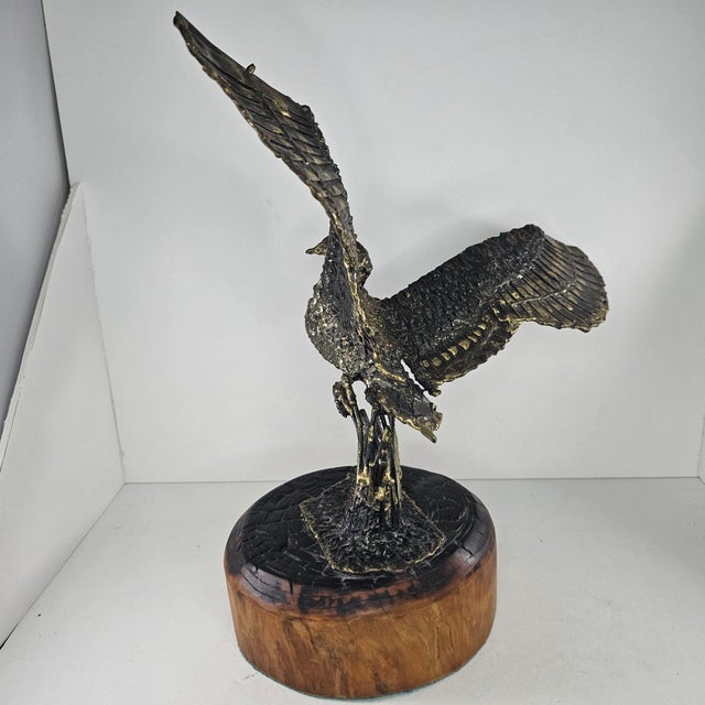 1970s Bronze Mallard Duck Sculpture by James H. Scorse Wooden Base Plaque MCM For Sale - Image 10 of 12
