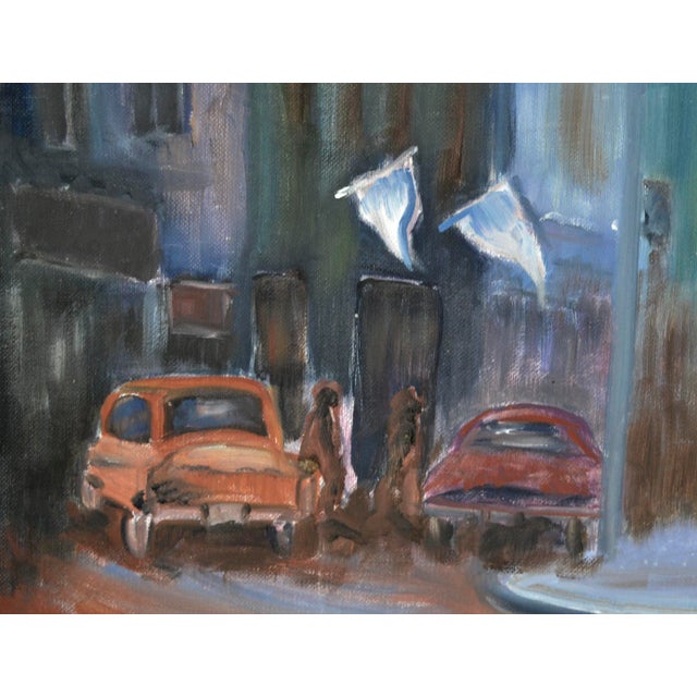 American Night Life in the City - Figurative Cityscape by J Mirenda For Sale - Image 3 of 6