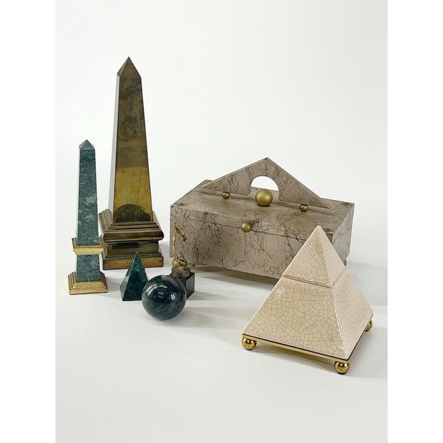 Vintage Postmodern Ceramic Pyramid Box For Sale - Image 10 of 12