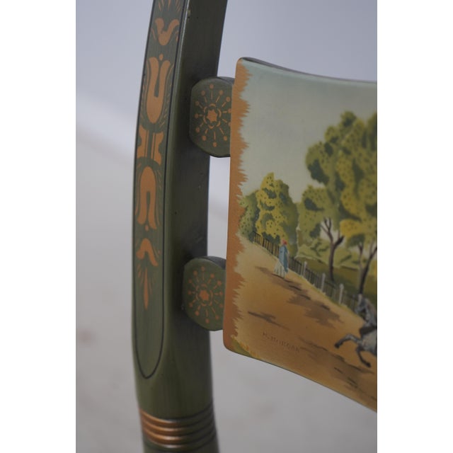 Green Hitchcock Bicentennial Edition Cane Seat Side Chair -’The Adams Old House’ For Sale - Image 8 of 18