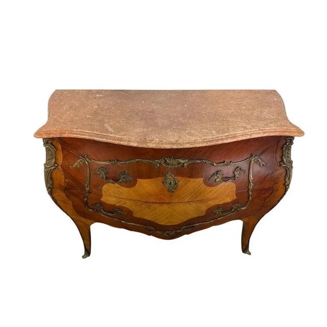 Pair of Spanish Bombe Chests With Portuguese Marble Tops For Sale In Los Angeles - Image 6 of 15