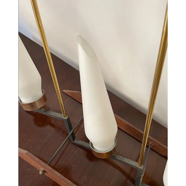 A strikingly elegant and modernist masterwork of Ambiental Art from the 1960s, hand crafted out of brass, copper, teak...