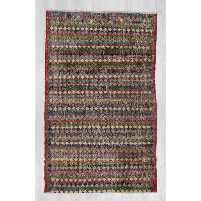 Vintage art deco rug from Isparta region of Turkey. In good condition. Approximately 50-60 years old.