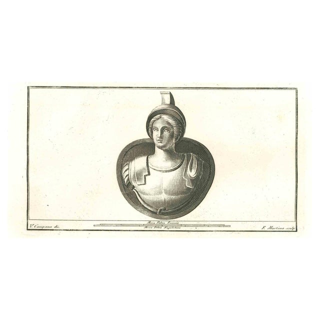 Vincenzo Campana, Ancient Roman Statue, Original Etching, 18th Century For Sale