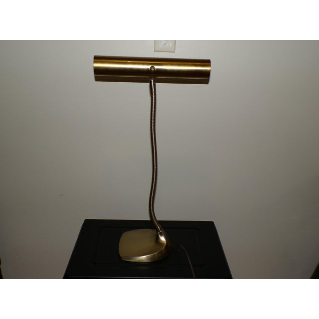 Metal Vintage Mid Century Laurel Lamp Co. Brass Goose Neck Desk Table Lamp Task Light For Sale - Image 7 of 14