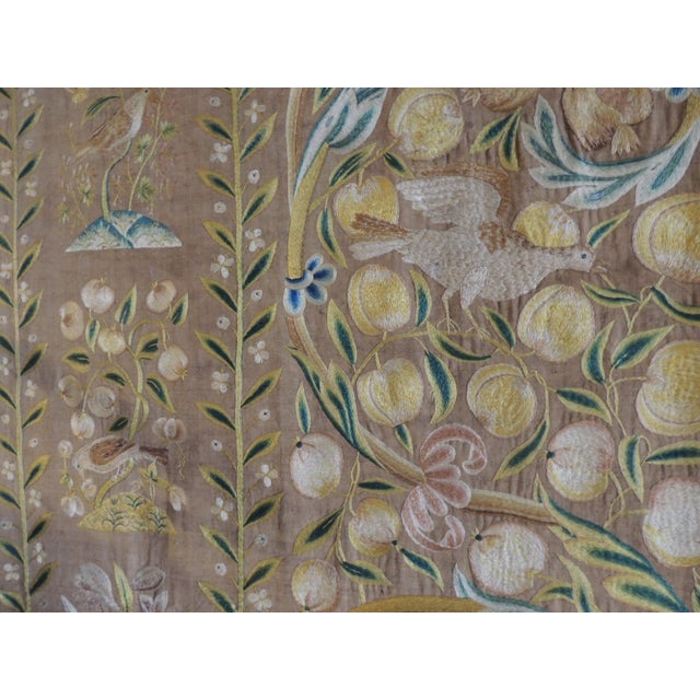 Bright Green Large 18th Century Antique Venetian Embroidered Textile Panels - Set of 2 For Sale - Image 8 of 9