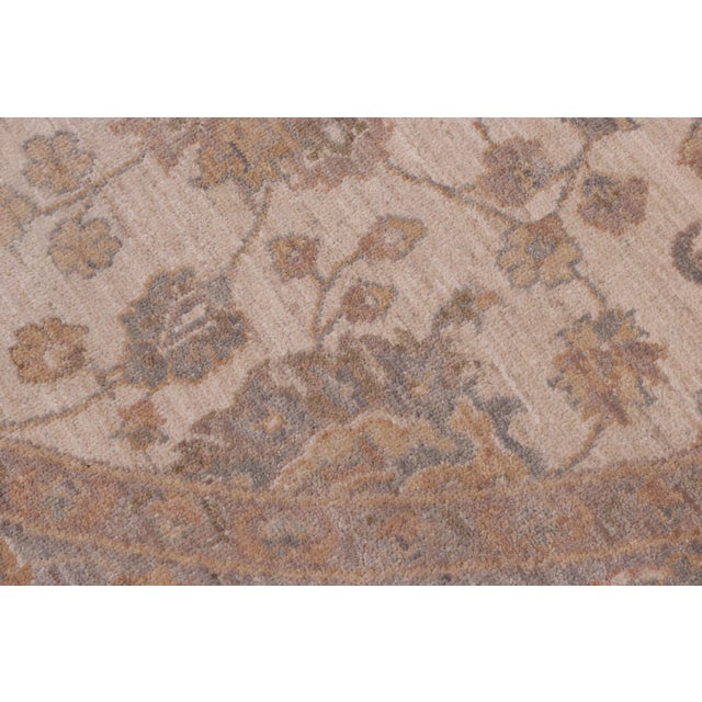 Shabby Chic Ziegler Ivory/Grey Wool Round Rug - 7'11'' X 8'1'' For Sale - Image 4 of 9