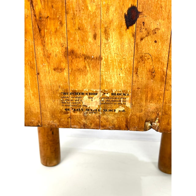 Vintage Solid Maple Butcher Block Table by Quality Maple Block Co. For Sale - Image 11 of 11
