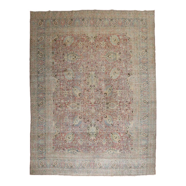 Raspberry Persian Distressed Rug no. j2632 For Sale