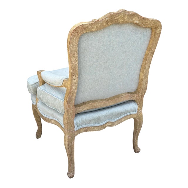 Wood 18th C Style Dennis & Leen Fauteuil Arm Chair 1 of 2 For Sale - Image 7 of 7