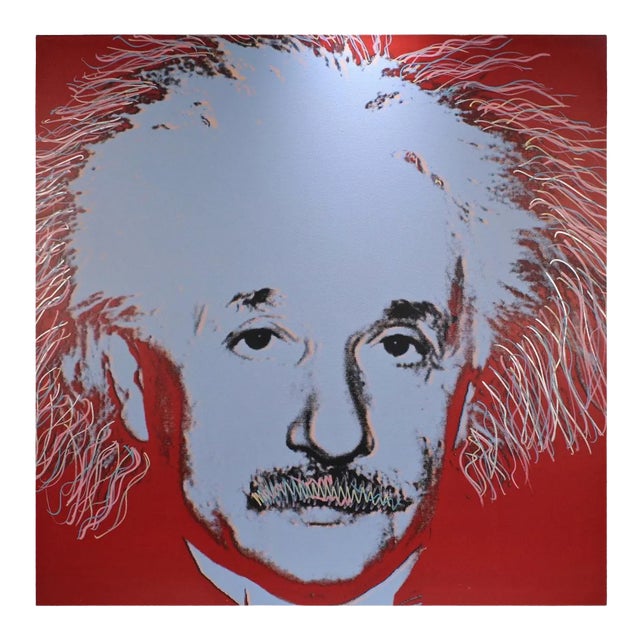 Einstein State I, a Pop-Art Screen-Print of Albert Einstein by Sak Steve Kaufman For Sale