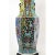 19th Century 19 Century Chinese Qing Multi-Colored Hexagonal Porcelain Table Lamp With Raise Work Decorations and Small Branch Handles For Sale - Image 5 of 10
