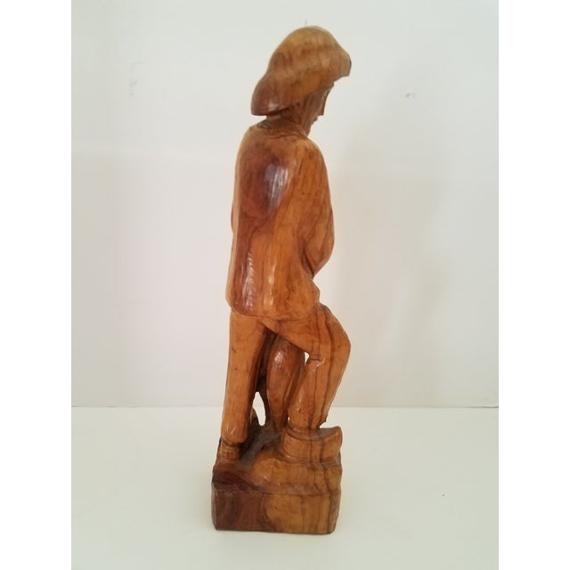 Vintage "Pierre Debois" Olive Wood Sculpture. France For Sale - Image 4 of 6