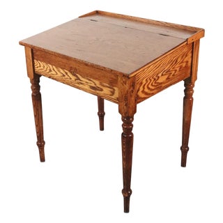 Antique Slant Top Chestnut Writing Desk For Sale
