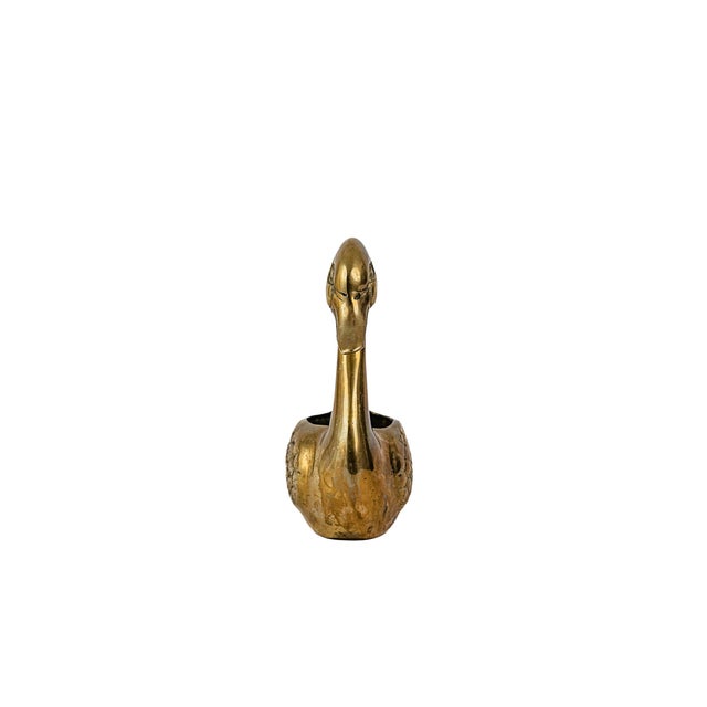 Vintage Mid-Century Solid Brass Swan Planter and/or Catchall 7" For Sale - Image 4 of 11