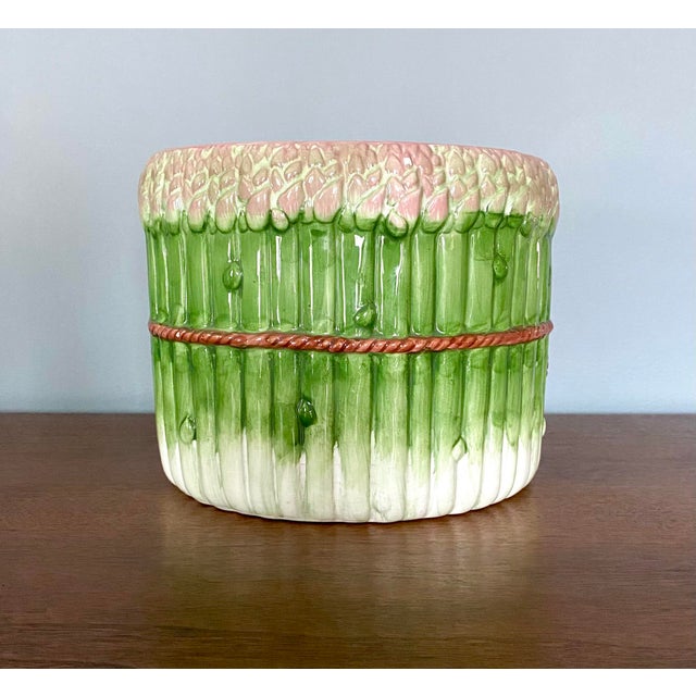 Vintage 1992 Majolica Asparagus Ceramic Planter Chairish