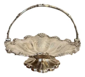 Antique Edwardian Silver-Plated Cake Basket, 1900s