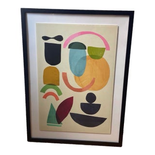 Authentic Wendover Art Group Abstract MCM Giclee Wall Art Global Markings II For Sale