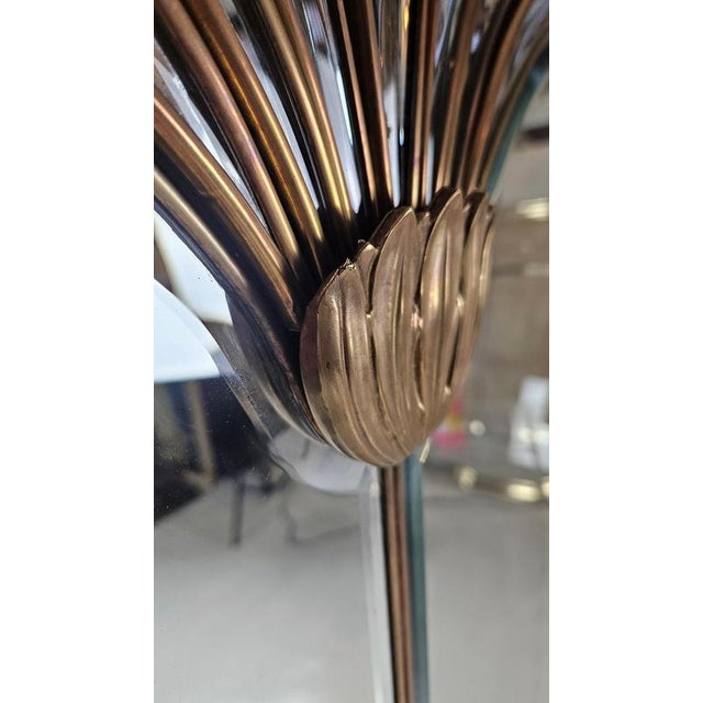 Large Vintage Art Deco Italian Mirror in Pink and Black, 1970s For Sale - Image 11 of 12