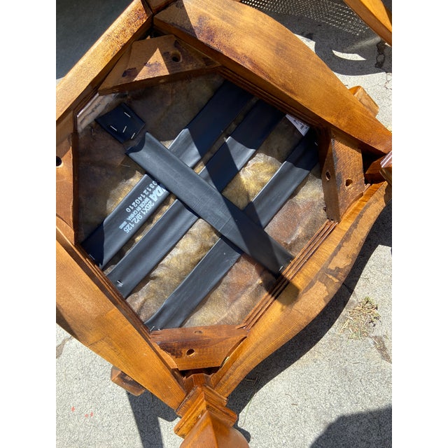 1990s American of Martinsville Campaign Light Wood & Cane Dining Chairs For Sale - Image 10 of 12