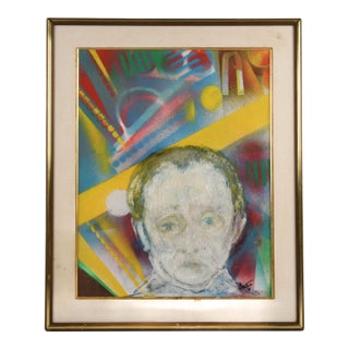 Framed Signed J. Akston "Untitled, 1975" Painting For Sale