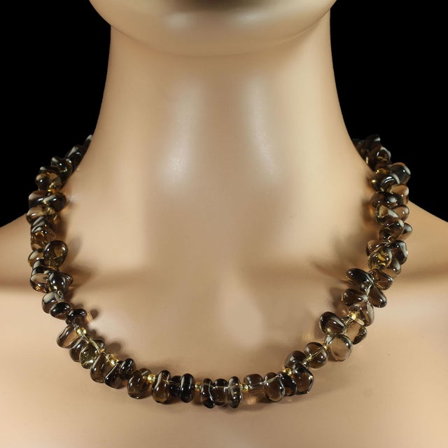 Traditional Late 20th Century Ajd 22 Inch Highly Polished Smoky Quartz Nugget Necklace For Sale - Image 3 of 5