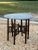 1960s Industrial Moroccan Side Table With Round Raw Steel Top + Weathered Folding Base For Sale - Image 5 of 16