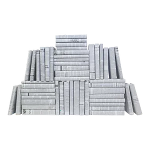 Decorative Books - Newspaper Paper Wrapped Book Wall - Set of 50 Grey Books