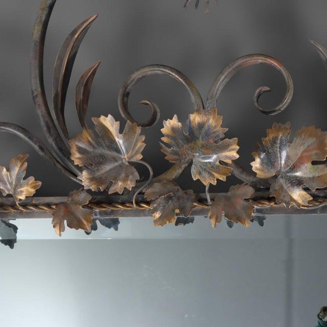 Vintage LaBarge Glass , Silver & Gilt Metal Floral & Foliage Pier Table & Mirror For Sale - Image 10 of 12