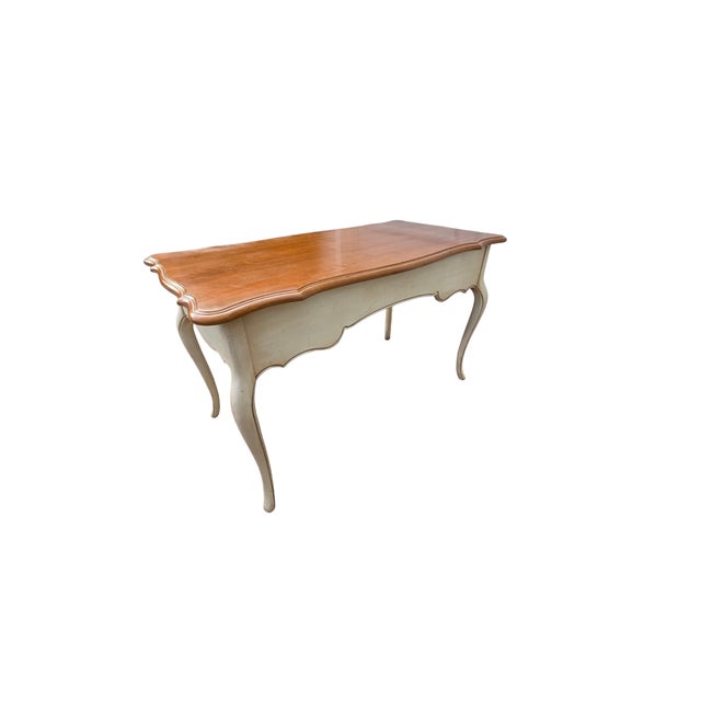 1980s 1980s Ethan Allen French Country Ladies Writing Desk Paint Decorated Console For Sale - Image 5 of 18