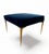 Mid-Century Modern Colette Ottoman in Navy Velvet With Solid Brass Stiletto Legs For Sale - Image 3 of 6
