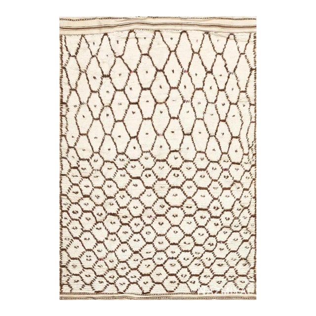 Nazmiyal Collection Vintage Beni Ourain Moroccan Berber Shag Area Rug For Sale