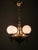 1920s Vintage Czech Art Deco Brass and Opaline Glass Globe Pendant Light, 1920s For Sale - Image 5 of 15