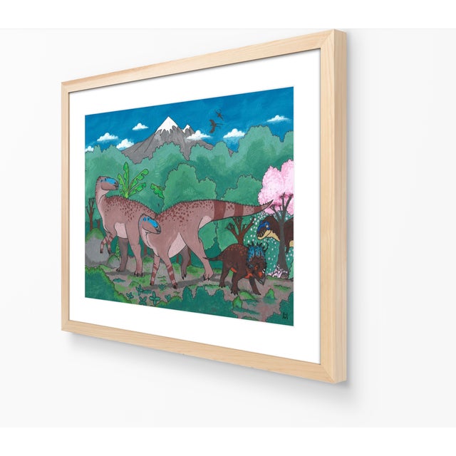 Atelier Aria Lumae Kai Hanna Van Wouden Dinosaur Paradigm Original Gouache Fine Art Cotton Rag Gallery Board Print 24 X 18 For Sale - Image 12 of 15