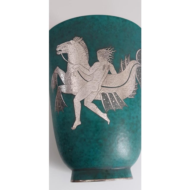 Metal Vase by Wilhelm Kage for Gustavsberg, Sweden, 1935 For Sale - Image 7 of 13