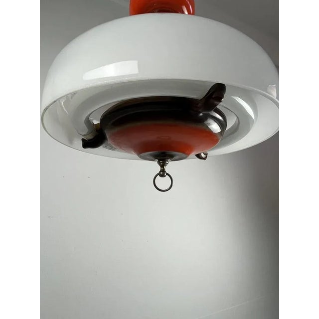 Italian Extendable Hanging Lamp in Ceramic and Glass, 1970s For Sale - Image 9 of 11