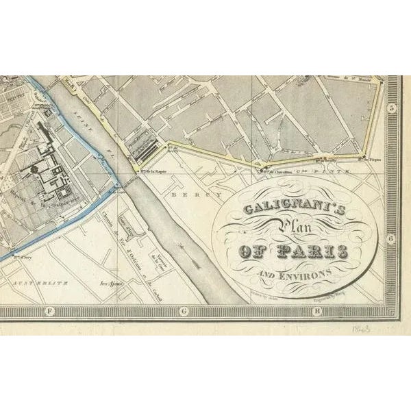 Black Antique Map by Gall and Inglis, 1843 For Sale - Image 8 of 10