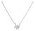10K White Gold Diamond Accent "W" Initial Script Style Pendant Necklace For Sale