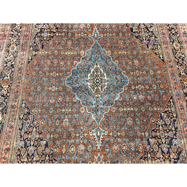 Vintage Persian Bibikabad Rug, Hand-Knotted Wool, Herati Geometric Pattern, Rust Red & Blue, 9x12 For Sale - Image 12 of 18