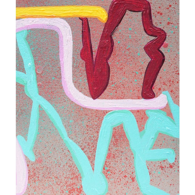 Peter Healy "Standing Ovation" Blue, Pink, Red, and Gray Abstract Contemporary Painting, 2022 For Sale - Image 12 of 12