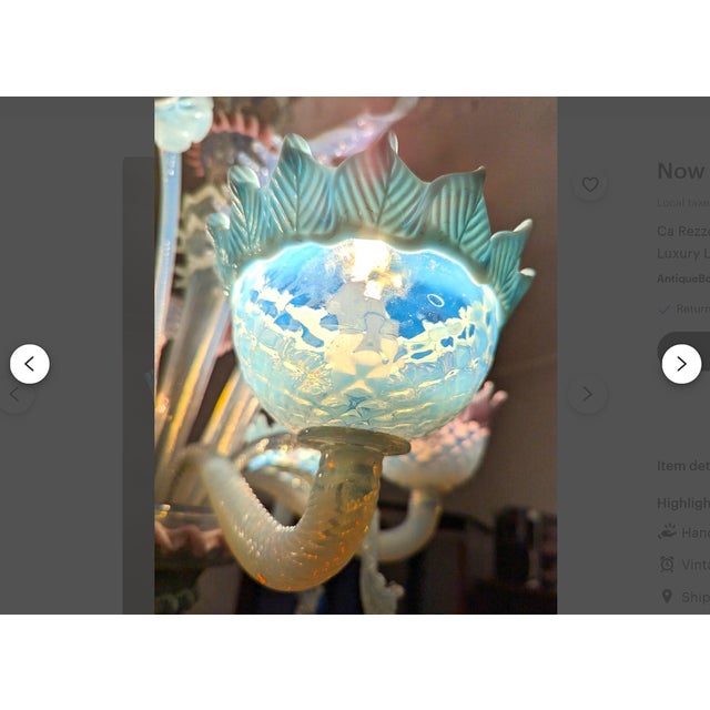 Murano Glass Chandelier from Ca Rezzonico, 1980s For Sale - Image 4 of 11
